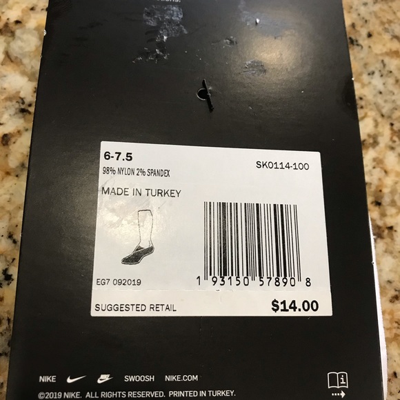 Nike air no show socks fits women size 7.5-9 white - Picture 5 of 5